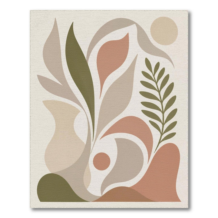 Beige Abstract Botanical Area Rug