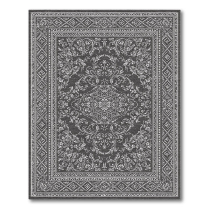 Grey Persian Medallion Traditional Persian Area Rug