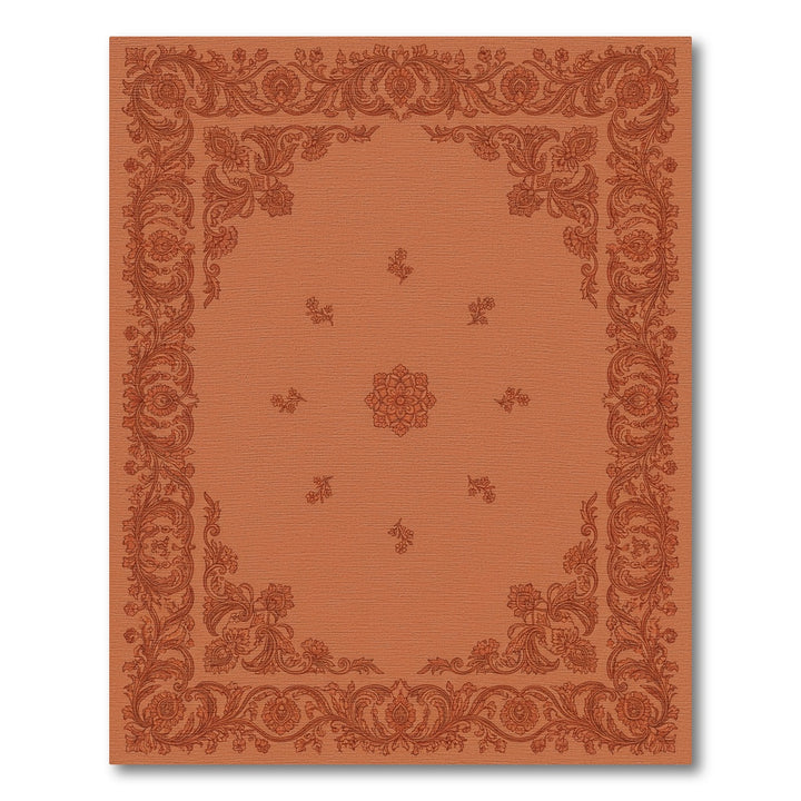 Terracotta Paisley Medallion Border Rug