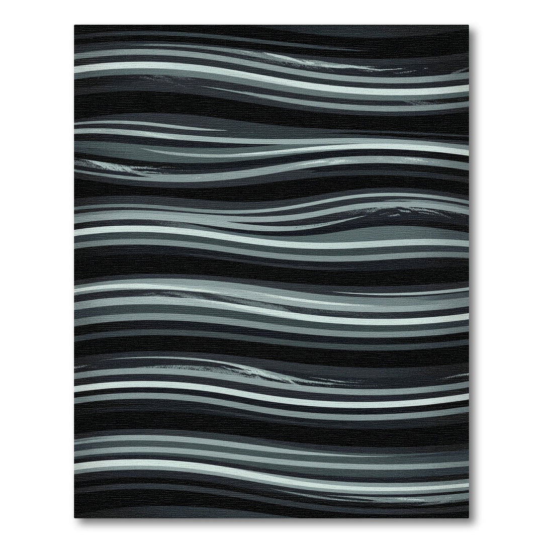 Grayscale Wavy Line Texture Area Rug