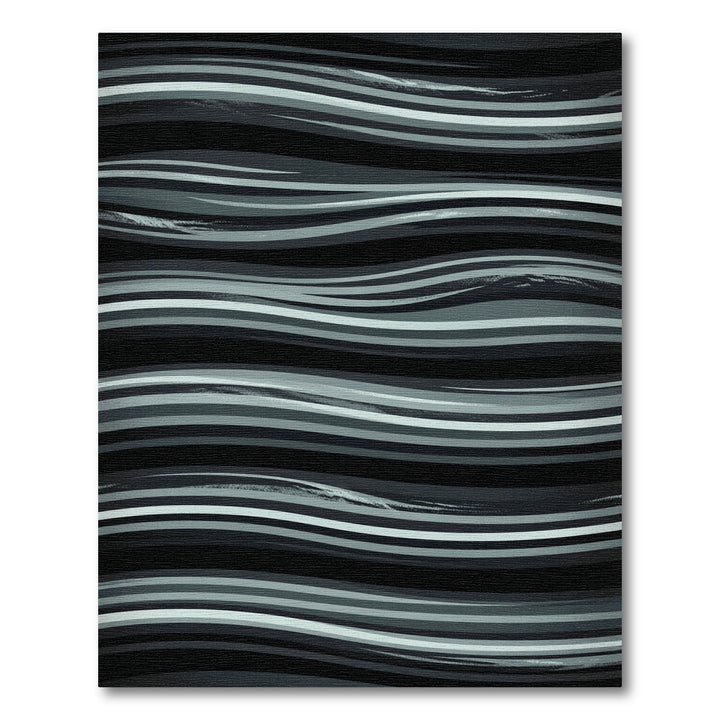 Grayscale Wavy Line Texture Area Rug