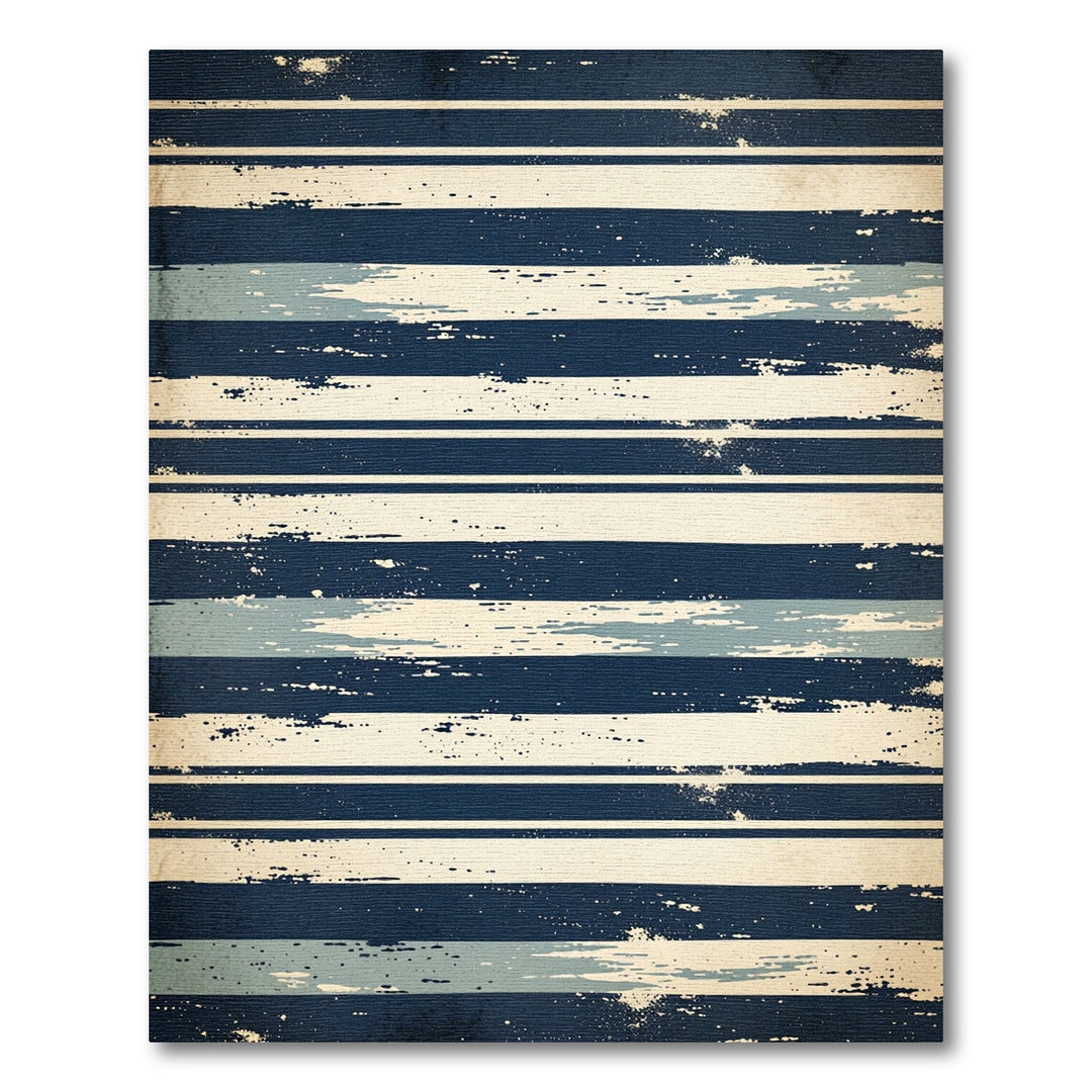 Nautical Blue White Striped Texture Rug
