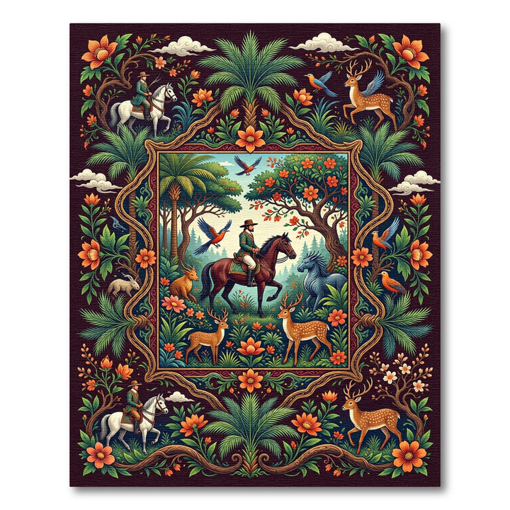 Enchanting Emerald Jungle Animal Rug