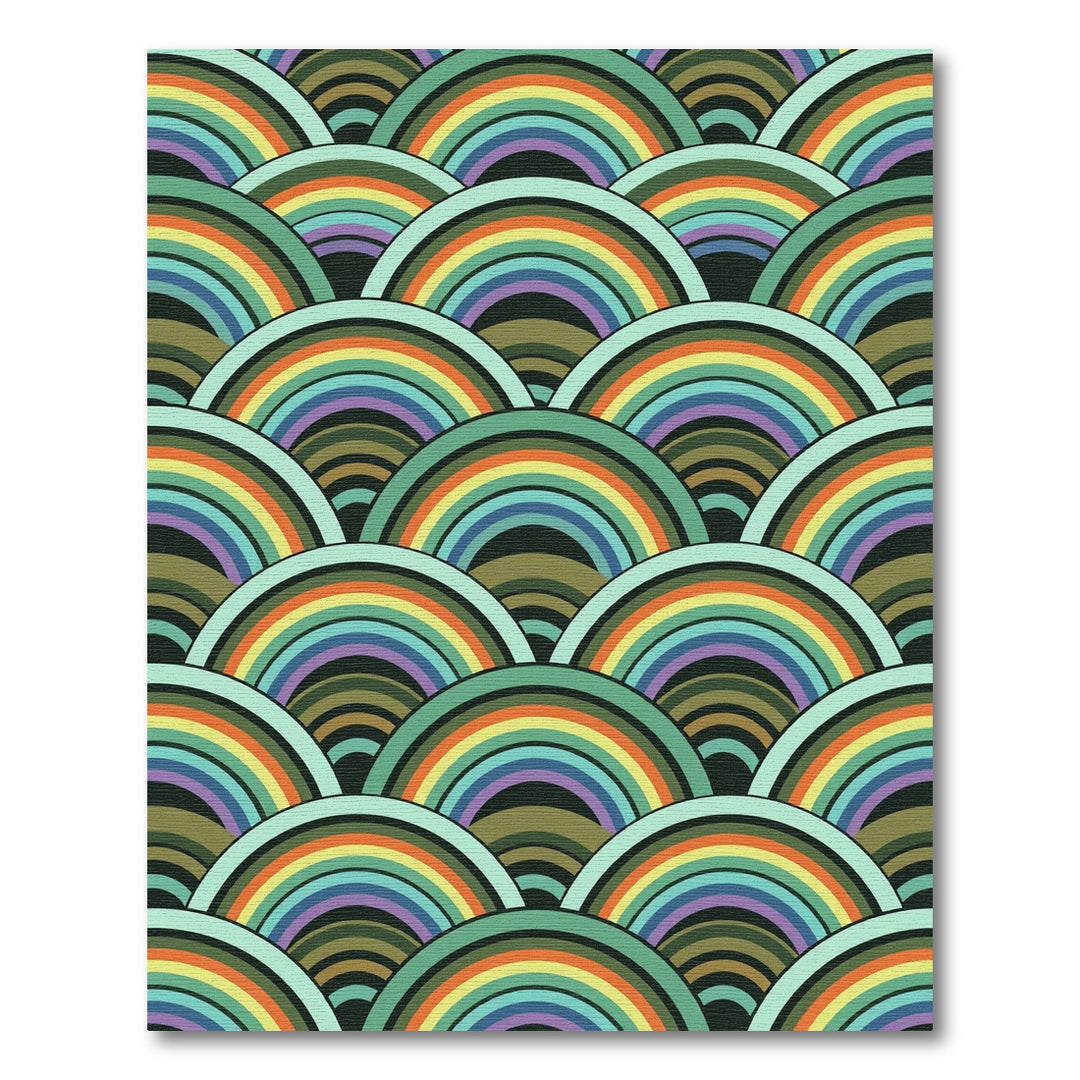 Retro Rainbow Scale Seamless Rug