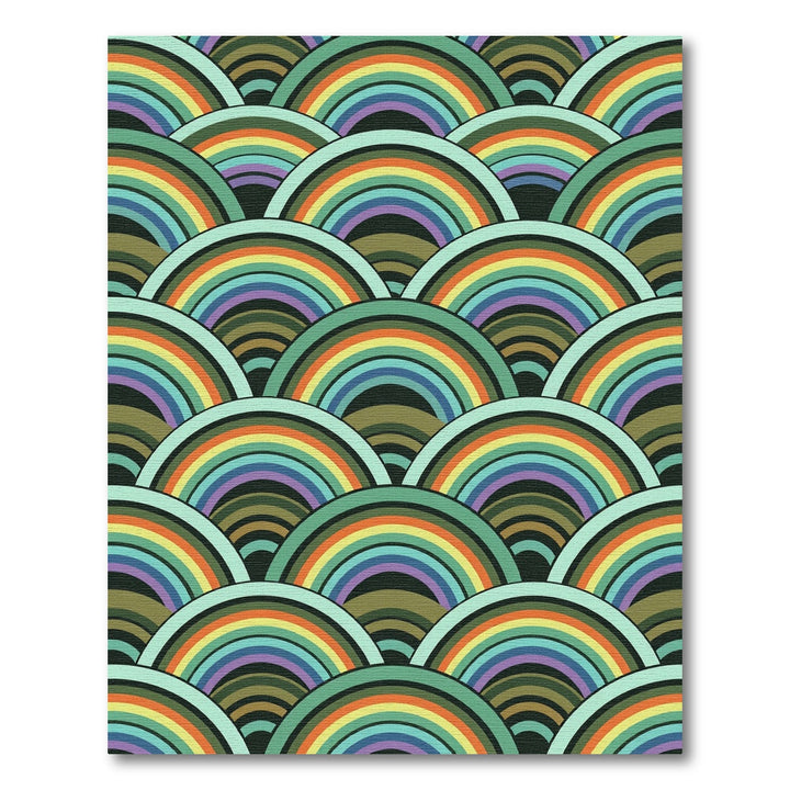 Retro Rainbow Scale Seamless Rug