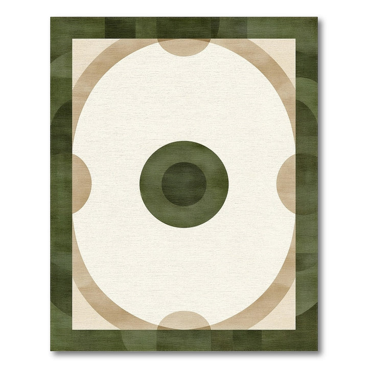 Geometric Modern Green Geometric Concentric Circle Area Rug