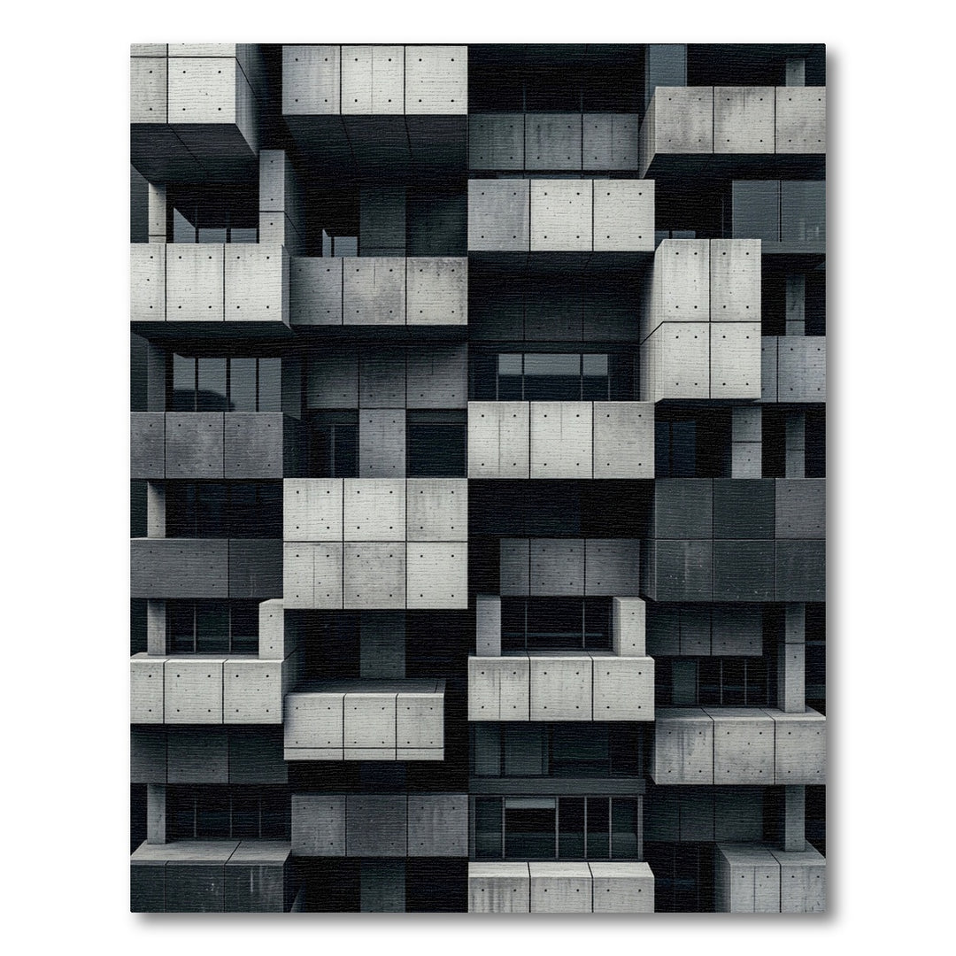 Concrete Brutalist Block Apartment Rug