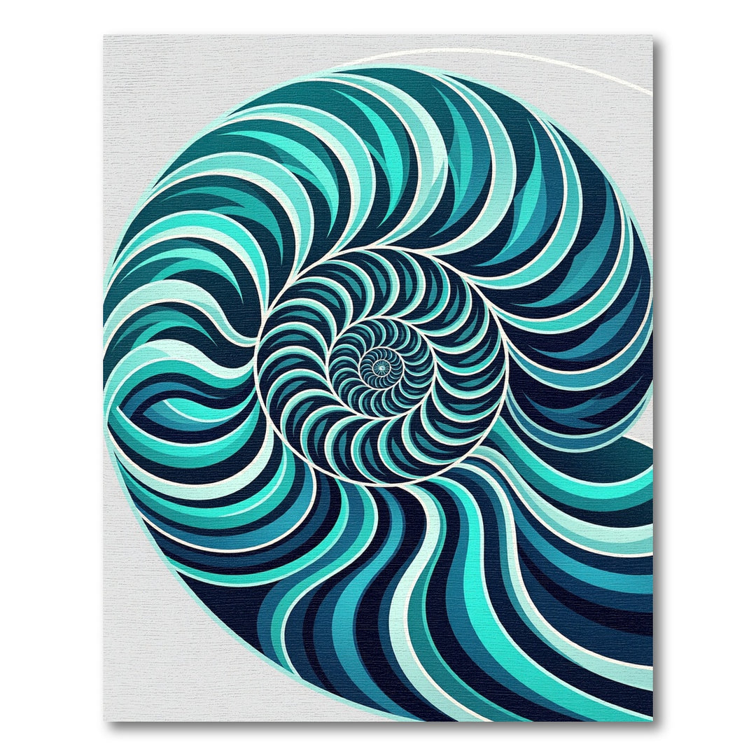 Deep Teal Ocean Spiral Rug