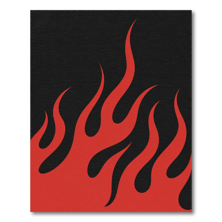 Red Flame Washable Area Rug