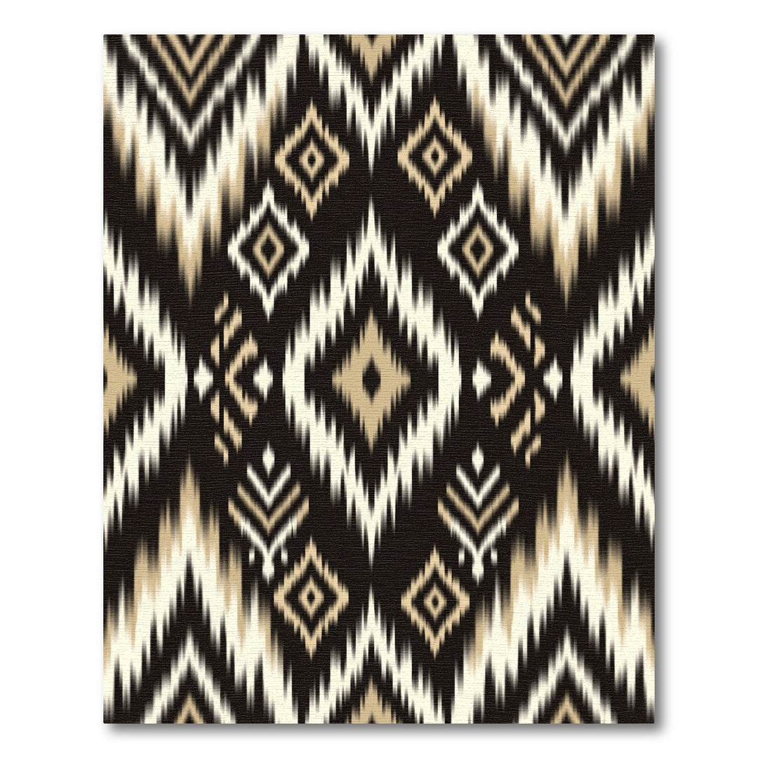 Abstract Zigzag Ikat Diamond Rug
