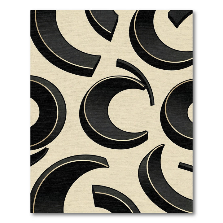 Bold Black Curved Arch Accents Rug