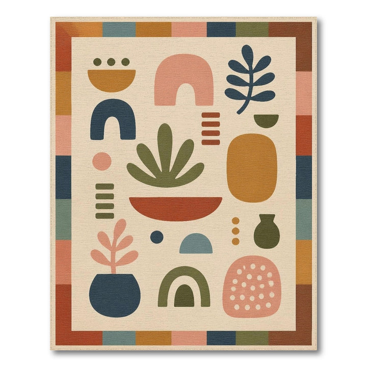 Abstract Multi-Color Shapes Area Rug