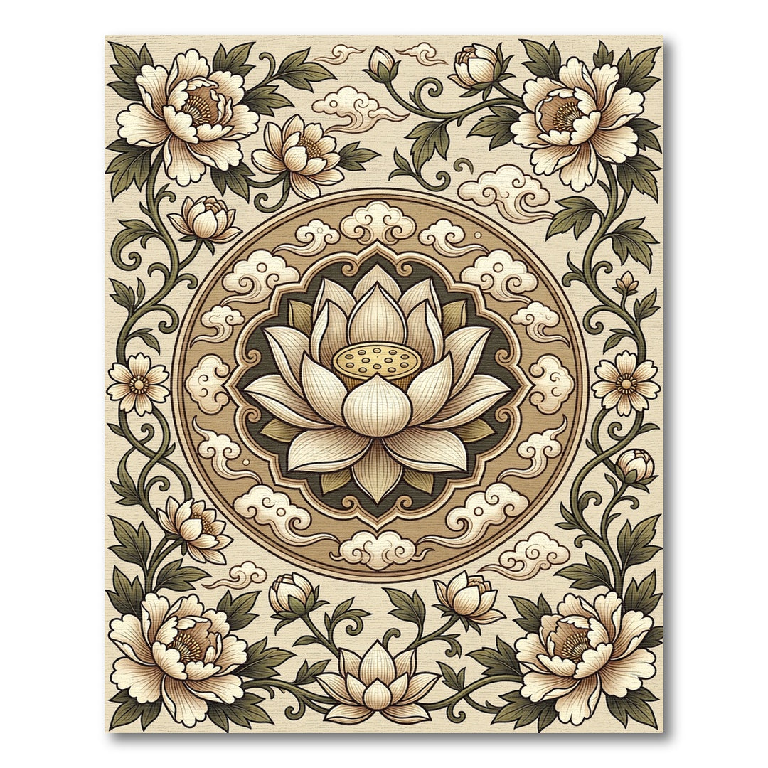 Ethereal Lotus Blossom Floral Rug