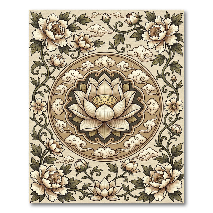 Ethereal Lotus Blossom Floral Rug