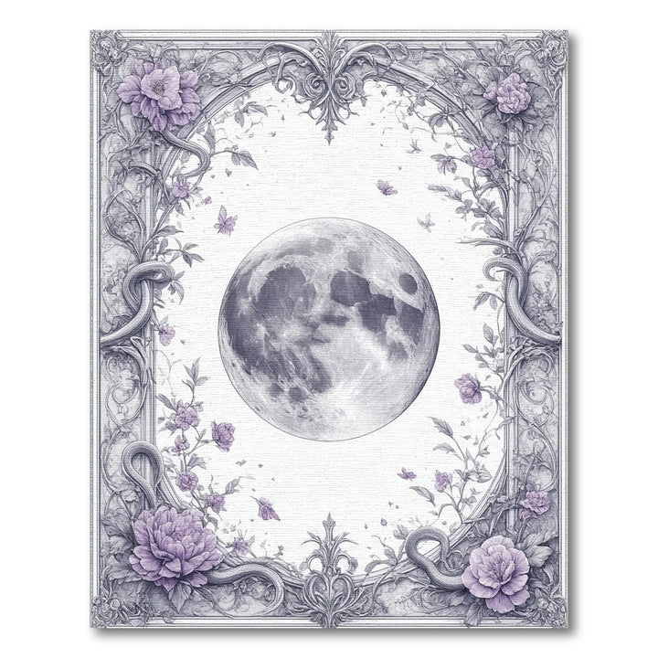 Purple Floral Moon Vintage Area Rug