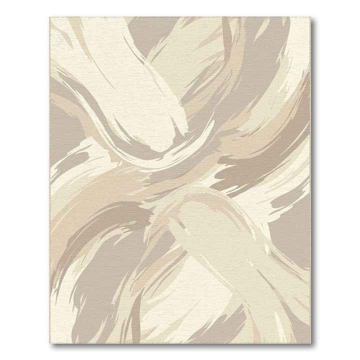 Earthy Brushstroke Abstract Waves Rug