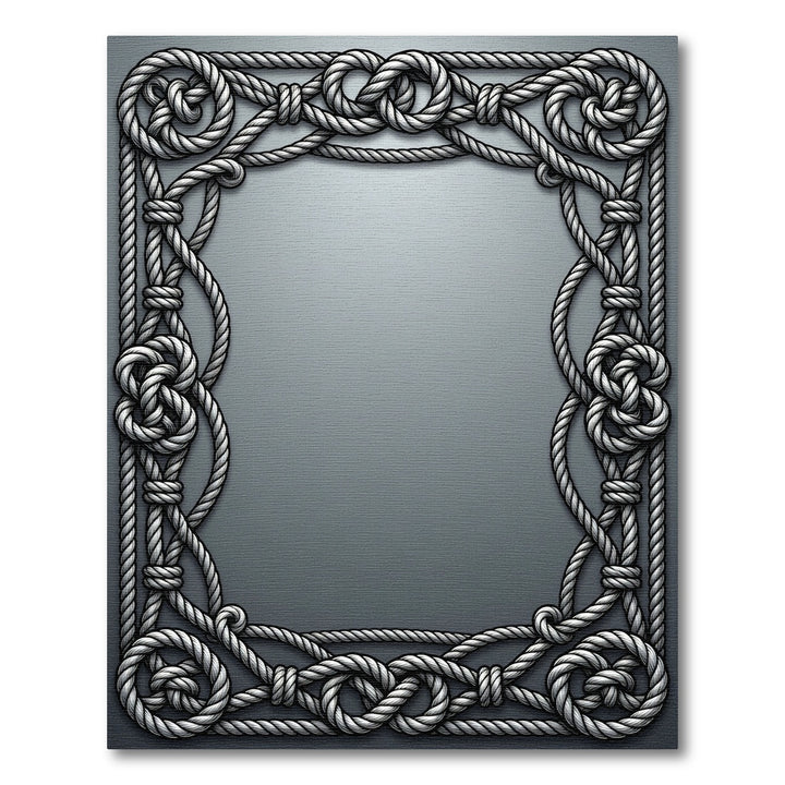 Silver Rope Nautical Border Weave Rug