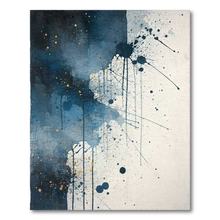 Blue Abstract Splatter Area Rug