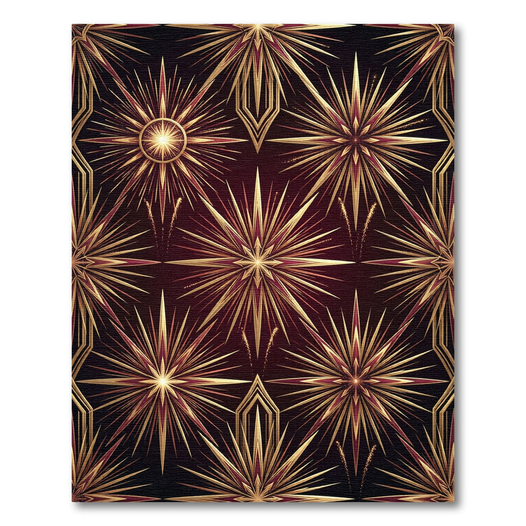 Gold Starburst Art Deco Rug