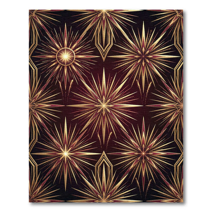 Gold Starburst Art Deco Rug