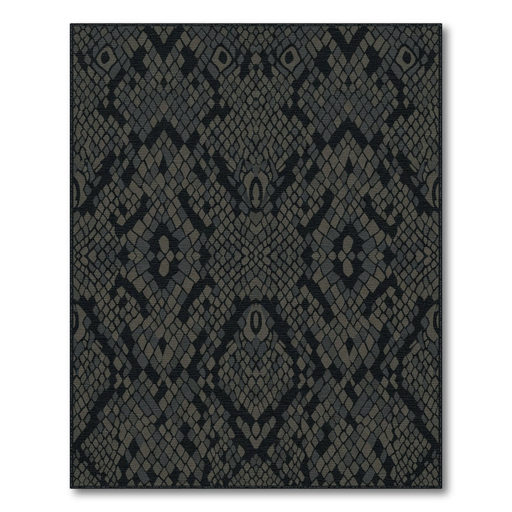 Dark Gray Snakeskin Scales Rug
