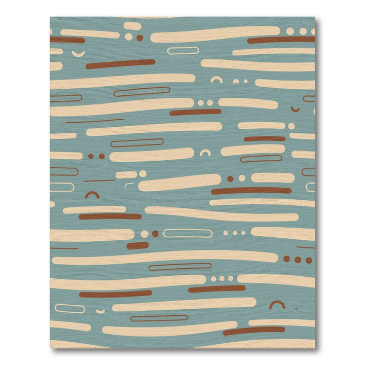 Teal Abstract Lines Area Rug