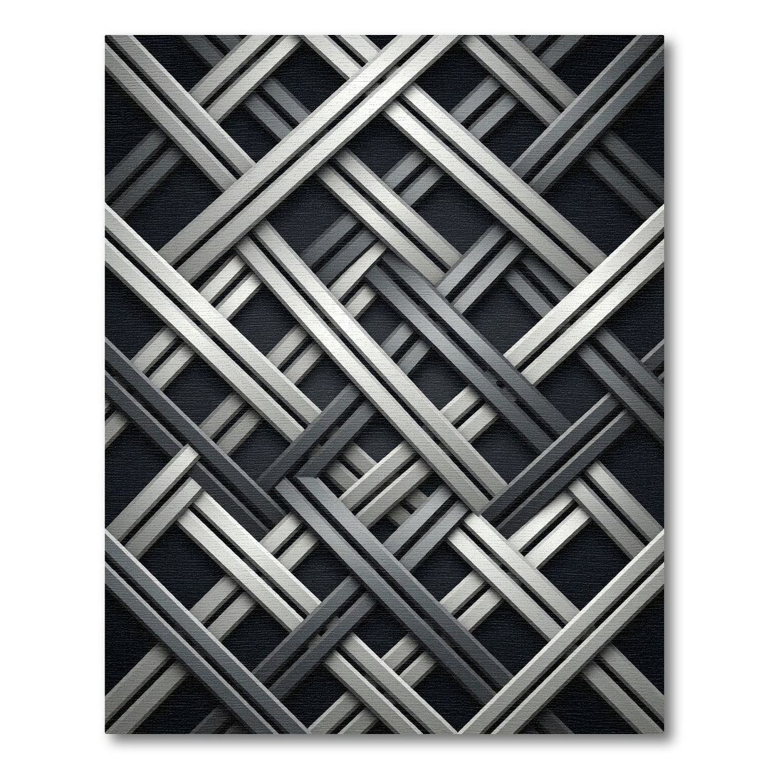 Gray Intersecting Metal Strands Rug