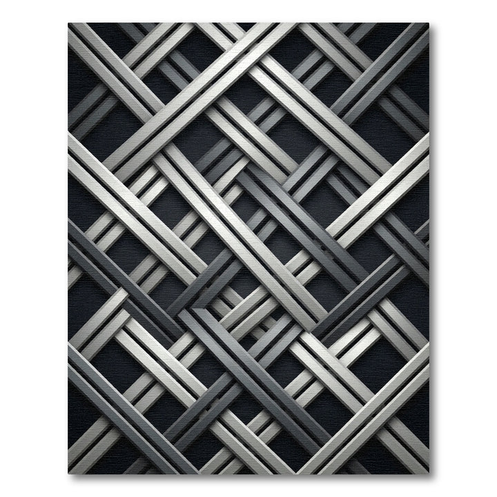 Gray Intersecting Metal Strands Rug
