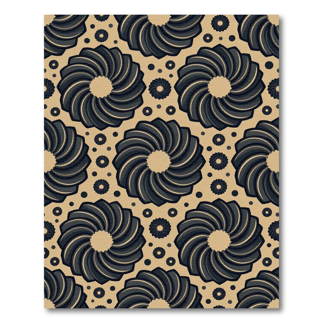 Dark Swirl Geometric Mandala Rug