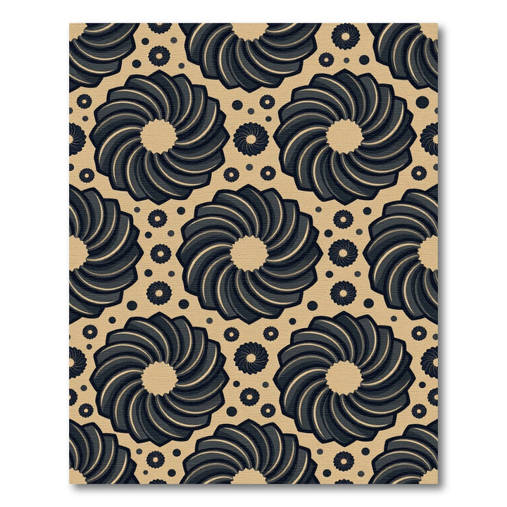 Dark Swirl Geometric Mandala Rug