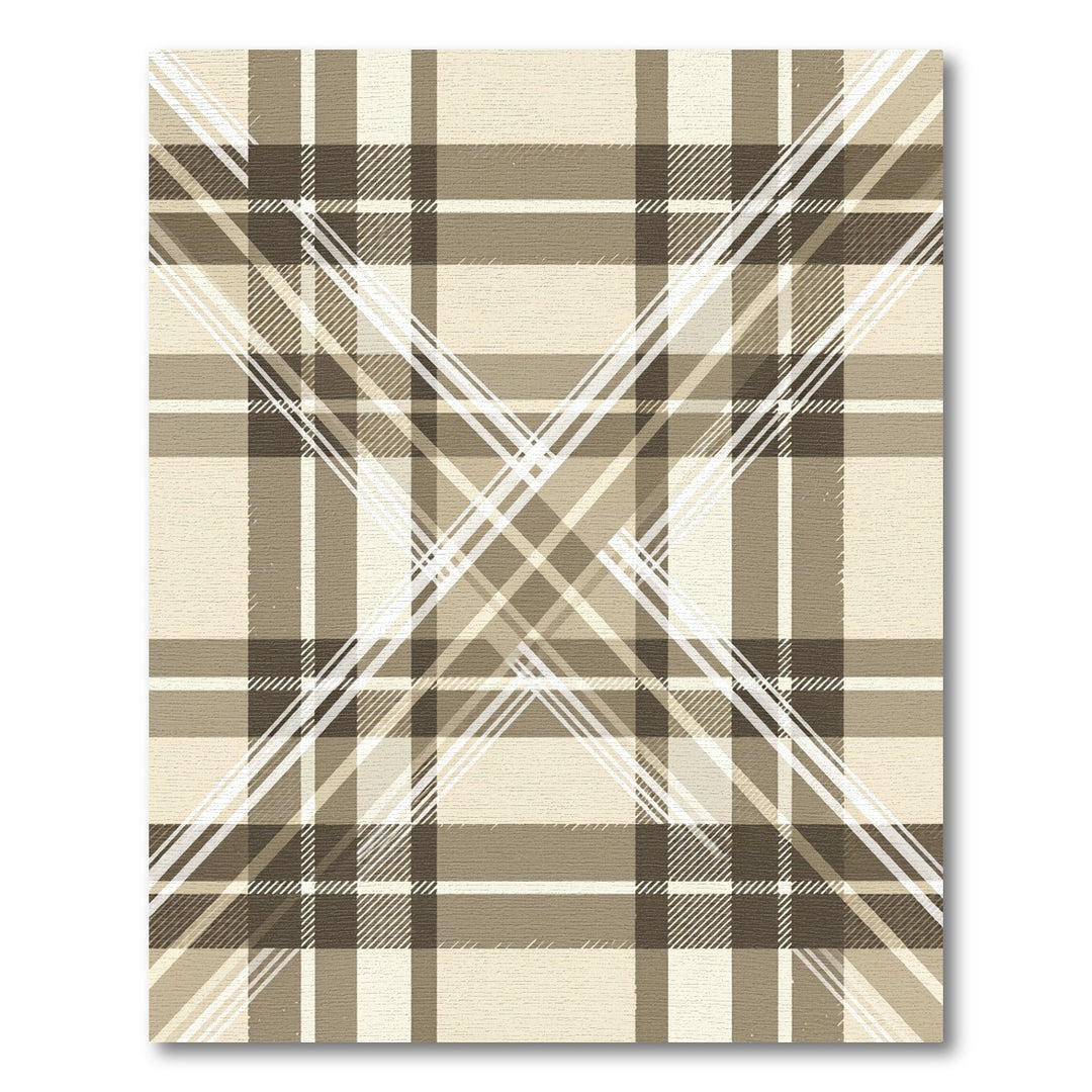 Classic Tan Plaid Tartan Rug