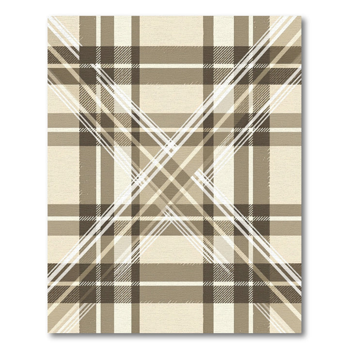 Classic Tan Plaid Tartan Rug
