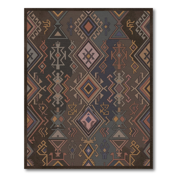 Earthy Geometric Tribal Diamond Rug