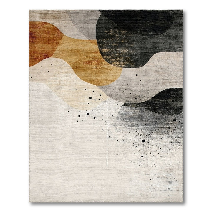 Abstract Brown Tan Area Rug