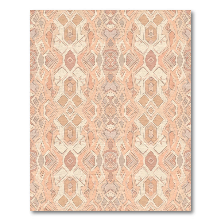 Subtle Peach Geometric Overlay Rug