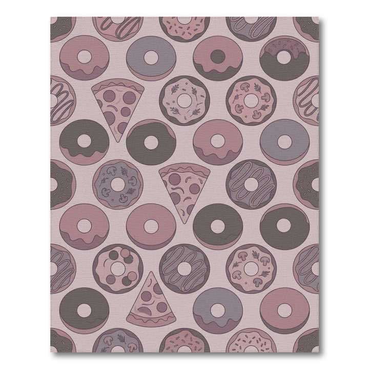Whimsical Doughnut and Pizza Collage Rug