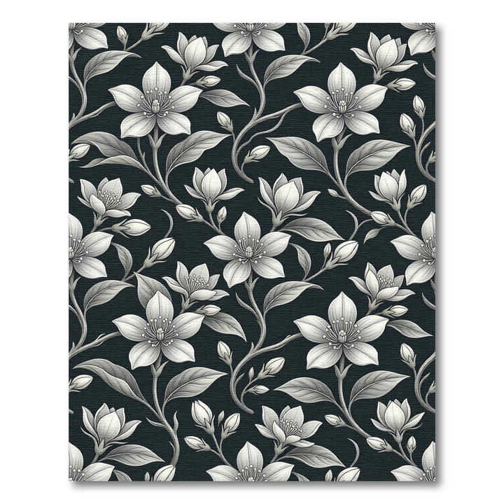 Elegant White Floral Vintage Rug