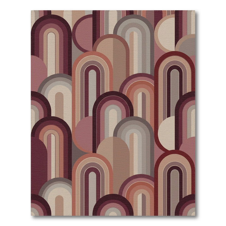 Retro Arch Cascade Earth Tones Rug