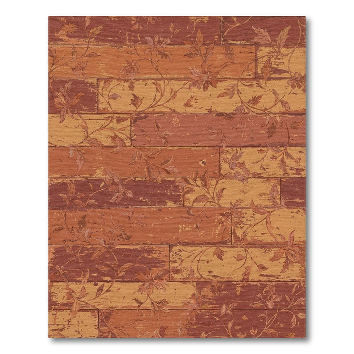 Rustic Terracotta Floral Vine Rug