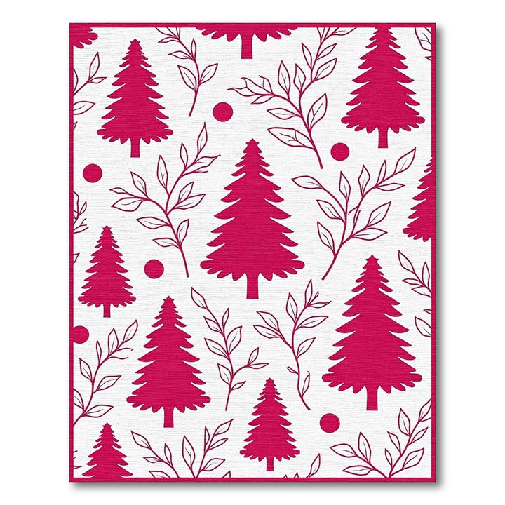 Crimson Evergreen Boughs Scatter Rug