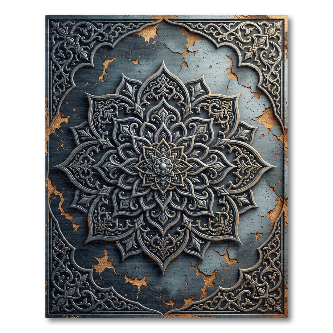 Ornate Metal Mandala Rug