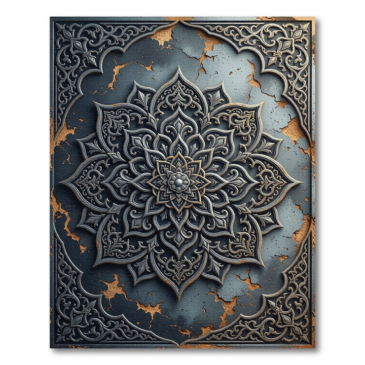 Ornate Metal Mandala Rug