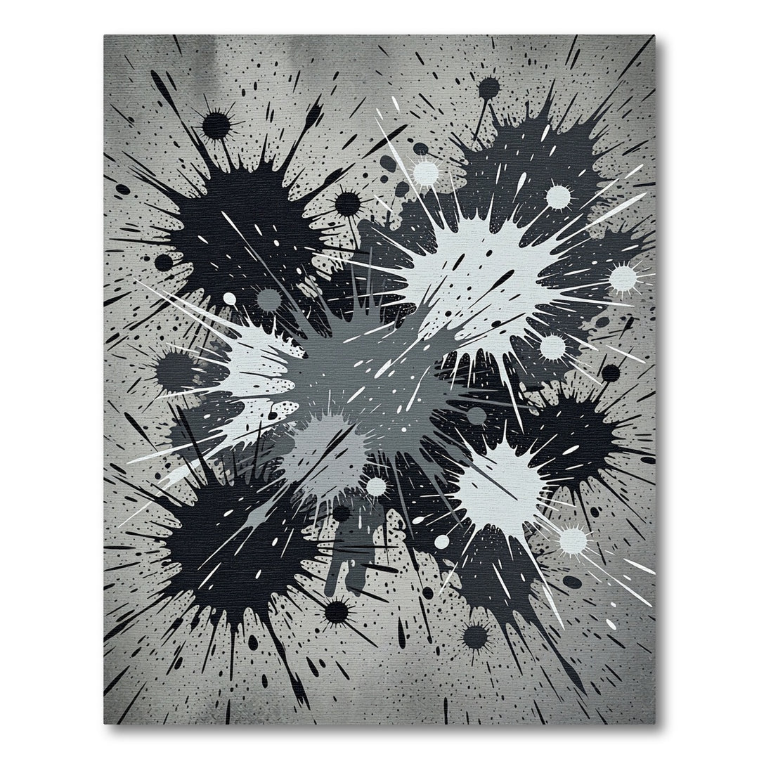 Monochromatic Splatter Abstract Area Rug