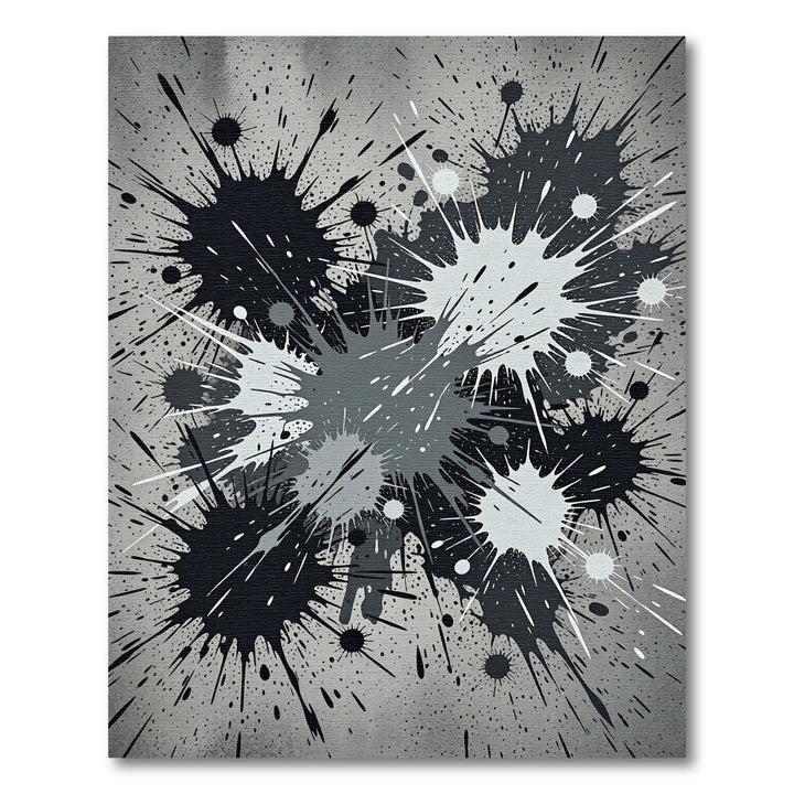Monochromatic Splatter Abstract Area Rug