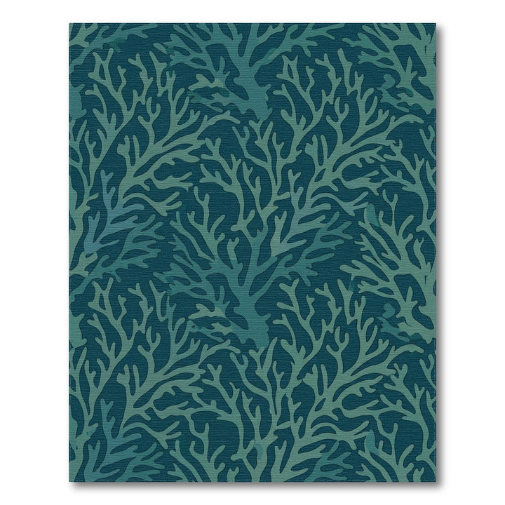 Coastal Teal Branch Coral Rug