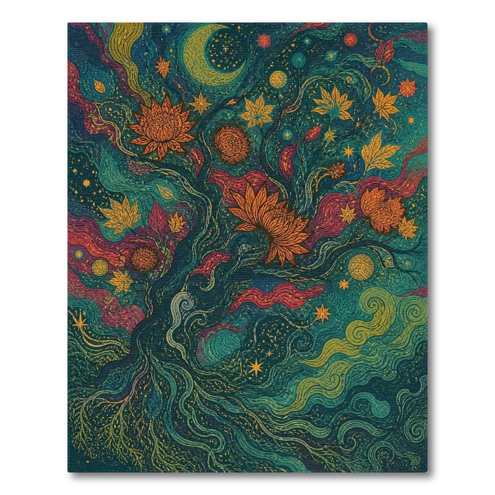 Celestial Floral Swirl Area Rug