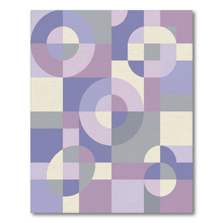 Soft Lavender Geometric Circles Squares Rug
