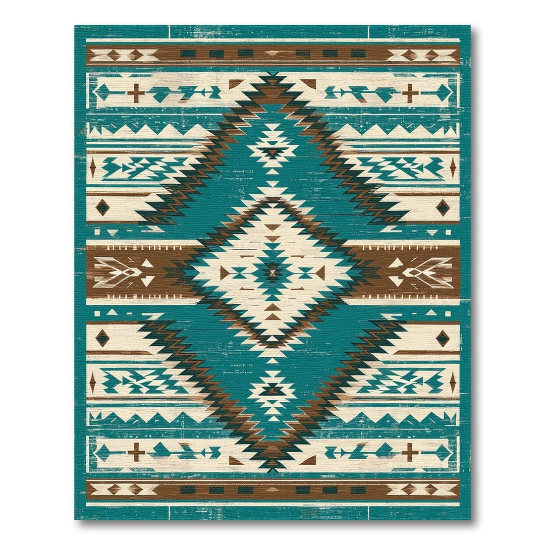 Southwestern Distressed Teal Southwestern Area Rug
