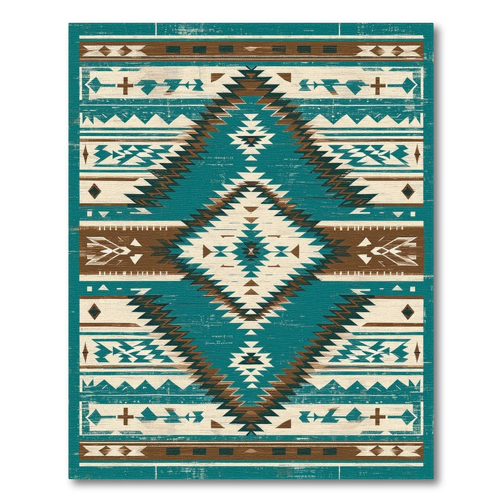 Southwestern Distressed Teal Southwestern Area Rug