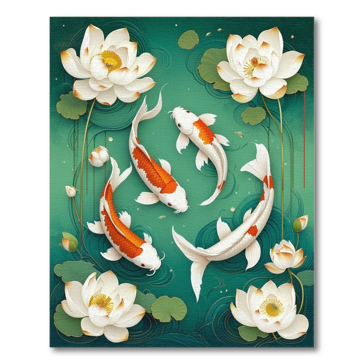 Koi Lotus Teal Area Rug